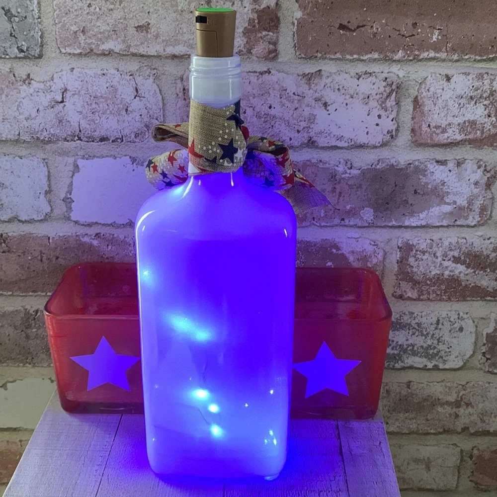Handcrafted ‘Merica Abe Lincoln, spirit bottle lantern